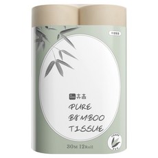 HueHome 無塵純淨竹漿3層衛生紙, 30m, 12捲, 1個
