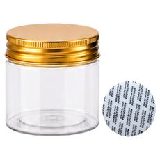 高精容器 食品密封罐 含墊片 8.5 x 8.5cm 附金色鋁蓋 14入, 1箱, 380ml