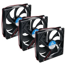 HXS 12V 2PIN 커넥터 쿨러팬 120mm, 3개, CG052
