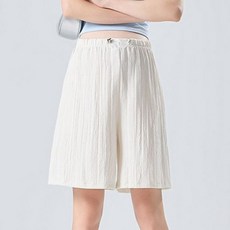 I CAN SIMPLE 泡泡紗皺褶涼感冰絲孕婦短褲
