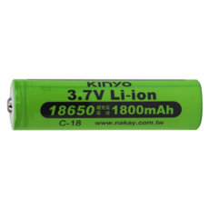 Kinyo 18650鋰電池 1800mAh C-18, 1個, 1個裝