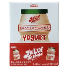 JELLY STRAWS 優格口味果凍條 20入, 1個, 1.54kg
