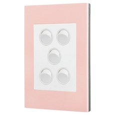 Legrand 羅格朗 Excel VIVO 粉紅邊框 極簡白色 圓形按鈕 高級電燈開關 5開 嵌入式, 1個