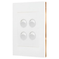 Legrand 羅格朗 Excel VIVO 玫瑰金邊框 極簡白色 圓形按鈕 4開 高級嵌入式電燈開關, 1個