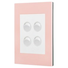 Legrand 羅格朗 Excel VIVO 粉紅色邊框 極簡白色圓形按鈕 4開 高級嵌入式電燈開關, 1個