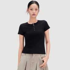 MIXXO 女款鈕扣按扣短袖T恤 RE HWG45SS_MIWHWG71RA