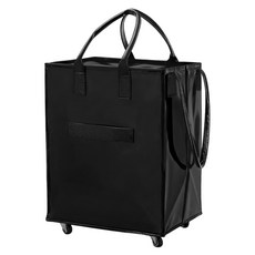 HONDONI HOME 多功能折疊帶輪拉車袋 V6-BK 40 x 30 x 50cm, 時尚黑, 1個