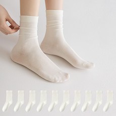 에버픽 여성용 밴드조임 없이 발이 편한 무압박 중목 양말 10켤레 세트
