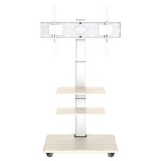 It's Present 滾輪式雙層託盤 26~70吋電視兼容 移動式電視立架 白色, 1個, TP-06G-PF