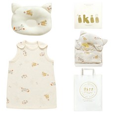 韓國 ikii 有機嬰兒枕頭 + 涼感網眼睡眠背心禮盒組