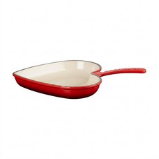 LE CREUSET 琺瑯鑄鐵單柄愛心煎盤 櫻桃紅, 1個, 26cm