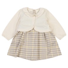 ETTOI 嬰幼兒送禮用 Bella 格紋開襟衫 + 連身裙套裝