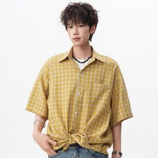JTL 男款 Shine Day 格紋短袖襯衫