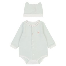 에뜨와 신생아용 선물용 폴킨 바디수트 + 모자 세트 + 쇼핑백
