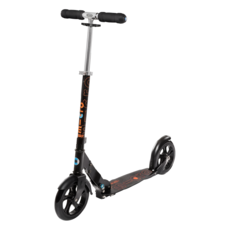 micro scooters Black 20cm大輪徑都會遠距滑板車 12歲以上適用, 黑色, 1個