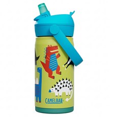 CAMELBAK Flip Straw 咬嘴吸管不鏽鋼保冰 保溫瓶, 恐龍聚會, 1個, 350ml