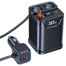 Kamoa 261W 捲線式超高速充電器點菸器電源2孔插座, 1個, 7球