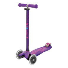 micro scooters Maxi DX FLUX LED 三輪極致發光滑板車 5~12歲適用, 紫色, 1個
