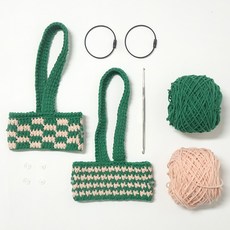 Mellowstory Stationery 雙色杯套編織套組, 蜜桃色, 叢林綠, 1套