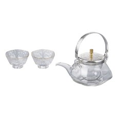 HARIO 好璃奧 地爐利精緻八角冷酒器壺杯組 IDSG-2004-ESV, 1套, 冷酒器 + 酒杯 2個