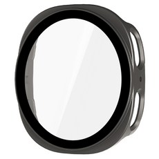SPACE SHIELD Galaxy Watch 相容 PC 鋼化玻璃一體式保護殼, 鈦灰色