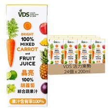VDS 活力東勢 晶亮 100%胡蘿蔔綜合蔬果汁, 24個, 200ml