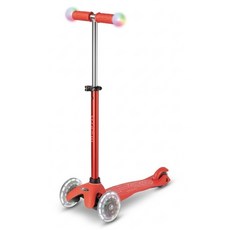 micro scooters mini2Grow Deluxe Magic Led LED發光輪座位腳踏推桿滑板車, 紅色, 1個