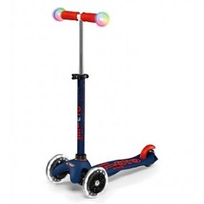 micro scooters mini Deluxe Magic LED三輪發光輪滑板車 2~5歲適用, 海軍藍, 1個