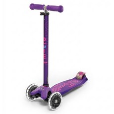 micro scooters maxi Deluxe 閃耀如星 LED輪滑板車 5~12歲適用, 紫色, 1個