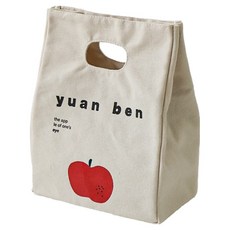 Market Pio 生活簡約帆布保冷便當袋, 款式1, 1個