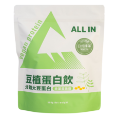 ALL IN 豆植蛋白 日式抹茶, 500g, 1個