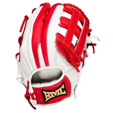BMC BASEBALL MEMBERS CLUB Alkan 外野 H網狀手套 右投用 AC-008, 白色 + 紅色, 1個