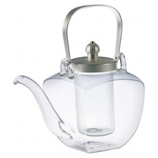 HIROTA GLASS 廣田硝子 玻璃角壺, 銀色 + 透明色, 1個, 450ml