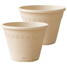 Scent Basket Belle 經典塑膠花盆, 暖象牙白, 2個