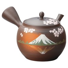 常滑燒 玉光作窯變富士櫻急須壺, 棕色, 1個, 290ml