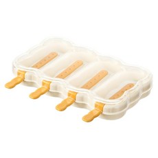 FaSoLa 4格1體食品級矽膠雪糕模具冰棒製冰盒 XS-049, 米白色, 1組