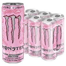 몬스터에너지 드링크 울트라 스트로베리 드림즈, 355ml, 6개