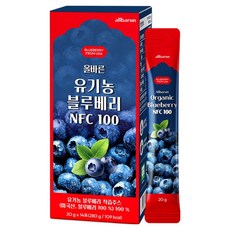 올바른건강식품 유기농 블루베리 100% NFC 착즙액 스틱 14p, 280g, 1개
