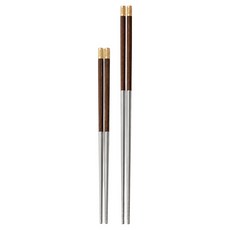 PUUS 高級油炸用料理筷2件組, 不鏽鋼 + 原木, 1套
