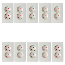 伊頓照明 2孔插座 嵌入式 SIMPLE 白色, 10個