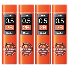 Pentel 飛龍文具 Ain Ain Einstein 自動鉛筆芯 2B C275-2BKR, 4個, 0.5mm