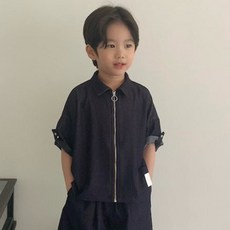 SAINT DOLL 兒童拉鍊短袖襯衫