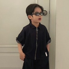 SAINT DOLL 兒童拉鍊短袖襯衫