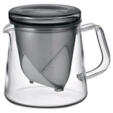 하리오 Tea Pot V, 투명블랙, 1개, 450ml