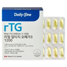 Daily One rTG Omega-3魚油1200膠囊, 60顆, 1個