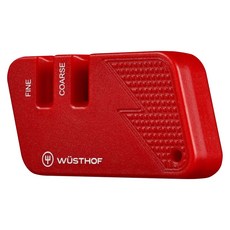 WUSTHOF 三叉 2段式磨刀器 隨身型, 紅色, 1個