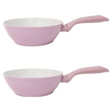 TVS 인덕션 세라미카 웍 핑크, 2개, 20cm
