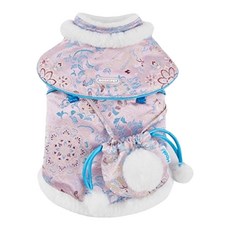 Mooki Pet 新中式兔毛雲肩馬甲3件組 MK25256 貓狗通用, 粉色, 1套