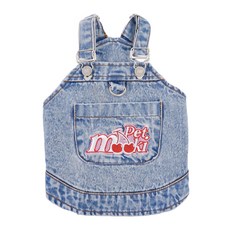 Mooki Pet 甜辣牛仔揹帶 貓狗通用 MK23002, 藍色, 1個