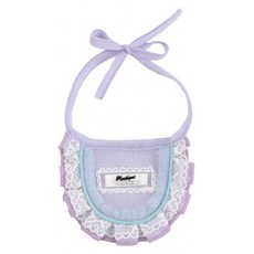 Mooki Pet 泡泡格花邊蕾絲口水巾 MK26113 貓狗通用, 淺紫色, 1個